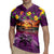 Hawaiian Turtle Love Couple Rugby Jersey Ocean Serenade - Honu Honi Ihu with Hibiscus and Romantic Sunset Purple Color