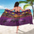 Hawaiian Turtle Love Couple Sarong Ocean Serenade - Honu Honi Ihu with Hibiscus and Romantic Sunset Purple Color