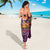 Hawaiian Turtle Love Couple Sarong Ocean Serenade - Honu Honi Ihu with Hibiscus and Romantic Sunset Purple Color