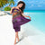 Hawaiian Turtle Love Couple Sarong Ocean Serenade - Honu Honi Ihu with Hibiscus and Romantic Sunset Purple Color