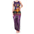 Hawaiian Turtle Love Couple Tank Maxi Dress Ocean Serenade - Honu Honi Ihu with Hibiscus and Romantic Sunset Purple Color