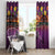 Hawaiian Turtle Love Couple Window Curtain Ocean Serenade - Honu Honi Ihu with Hibiscus and Romantic Sunset Purple Color