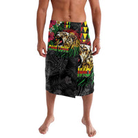 Hawaiian One Love Lavalava Reggae Lion Tropical Plants and Kakau with Tribal Pattern