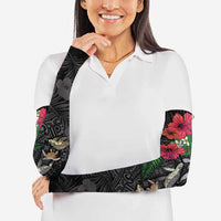 Hawaiian Tropical Plants and Turtles Arm Sleeves Polynesian Art Motifs