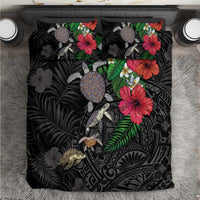 Hawaiian Tropical Plants and Turtles Bedding Set Polynesian Art Motifs