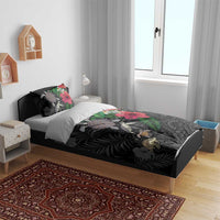 Hawaiian Tropical Plants and Turtles Bedding Set Polynesian Art Motifs