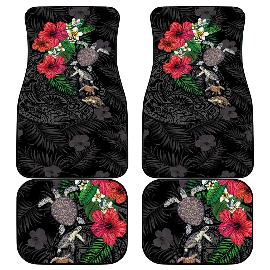 Hawaiian Tropical Plants and Turtles Car Mats Polynesian Art Motifs