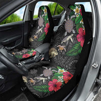 Hawaiian Tropical Plants and Turtles Car Seat Cover Polynesian Art Motifs