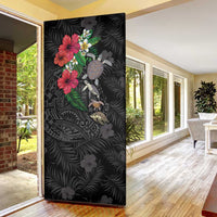 Hawaiian Tropical Plants and Turtles Door Cover Polynesian Art Motifs