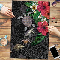 Hawaiian Tropical Plants and Turtles Puzzle Polynesian Art Motifs
