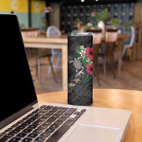 Hawaiian Tropical Plants and Turtles Skinny Tumbler Polynesian Art Motifs