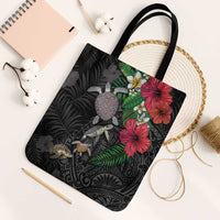 Hawaiian Tropical Plants and Turtles Tote Bag Polynesian Art Motifs