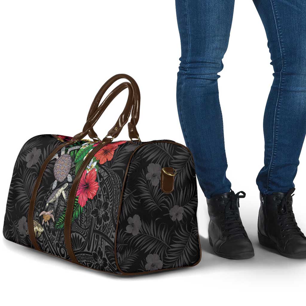 Hawaiian Tropical Plants and Turtles Travel Bag Polynesian Art Motifs