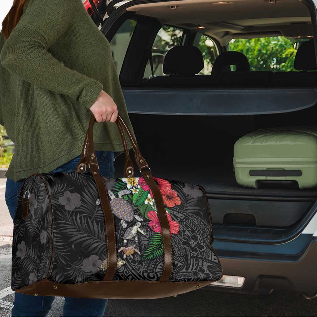 Hawaiian Tropical Plants and Turtles Travel Bag Polynesian Art Motifs