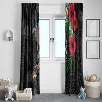 Hawaiian Tropical Plants and Turtles Window Curtain Polynesian Art Motifs