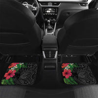Hawaiian Tropical Plants Car Mats Kakau Tattoo and Polynesian Pattern Half Black Color