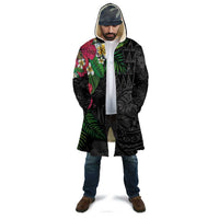 Hawaiian Tropical Plants Cloak Kakau Tattoo and Polynesian Pattern Half Black Color