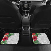 Hawaiian Tropical Plants Car Mats Kakau Tattoo and Polynesian Pattern Half White Color