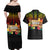 Hawaii Pan-Pacific Festival Couples Matching Off Shoulder Maxi Dress and Hawaiian Shirt Hawaiian Elements and Polynesian Tattoo