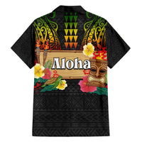 Hawaii Pan-Pacific Festival Family Matching Long Sleeve Bodycon Dress and Hawaiian Shirt Hawaiian Elements and Polynesian Tattoo