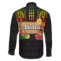 Hawaii Pan-Pacific Festival Family Matching Long Sleeve Bodycon Dress and Hawaiian Shirt Hawaiian Elements and Polynesian Tattoo