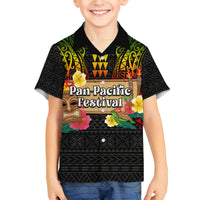 Hawaii Pan-Pacific Festival Family Matching Long Sleeve Bodycon Dress and Hawaiian Shirt Hawaiian Elements and Polynesian Tattoo