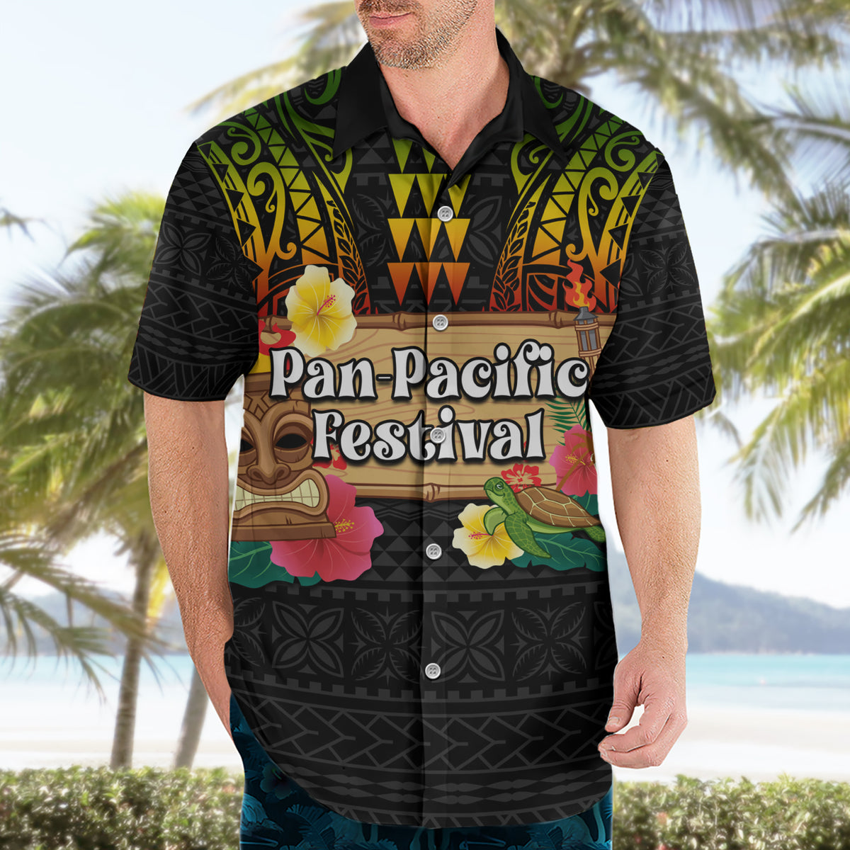 Hawaii Pan-Pacific Festival Hawaiian Shirt Hawaiian Elements and Polynesian Tattoo