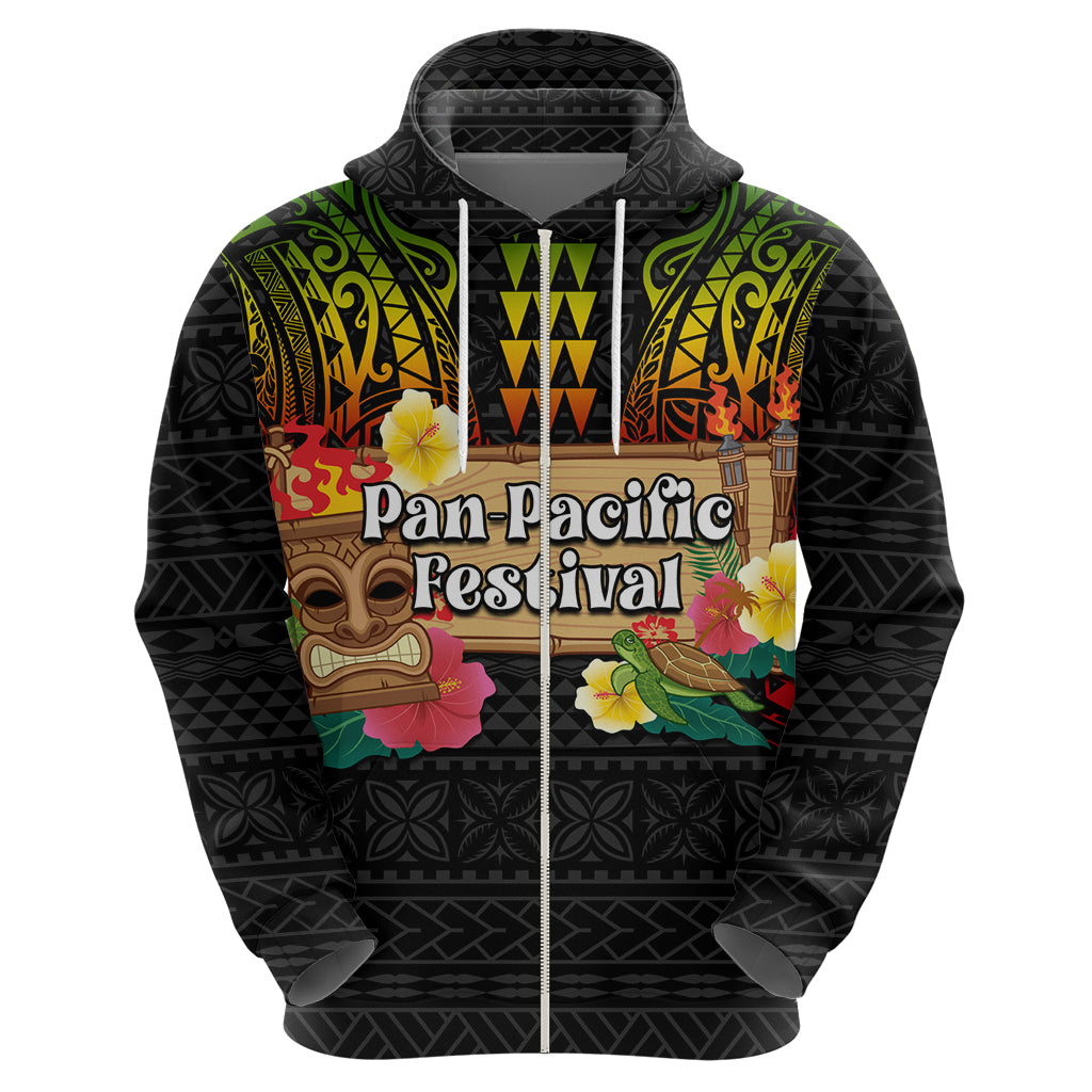 Hawaii Pan-Pacific Festival Zip Hoodie Hawaiian Elements and Polynesian Tattoo