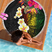 Hawaii Plumeria Beach Blanket Polynesian Tattoo and Hibiscus