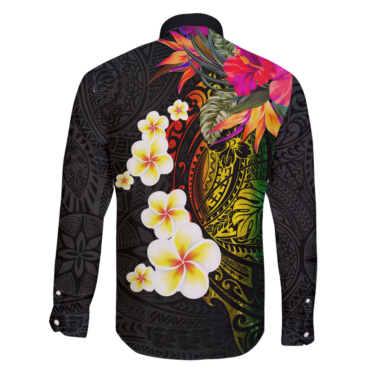 Hawaii Plumeria Family Matching Short Sleeve Bodycon Dress and Hawaiian Shirt Polynesian Tattoo and Hibiscus LT03 - Polynesian Pride