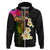 Hawaii Plumeria Hoodie Polynesian Tattoo and Hibiscus