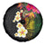 Hawaii Plumeria Spare Tire Cover Polynesian Tattoo and Hibiscus