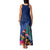 New Zealand Tuatara Christmas Family Matching Tank Maxi Dress and Hawaiian Shirt Silver Fern and Xmas Pohutukawa Tree Blue Color