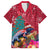 New Zealand Tuatara Christmas Family Matching Puletasi and Hawaiian Shirt Silver Fern and Xmas Pohutukawa Tree Red Color