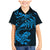 New Zealand Tuatara Tribal Tattoo Family Matching Mermaid Dress and Hawaiian Shirt Silver Fern and Maori Pattern Blue Color