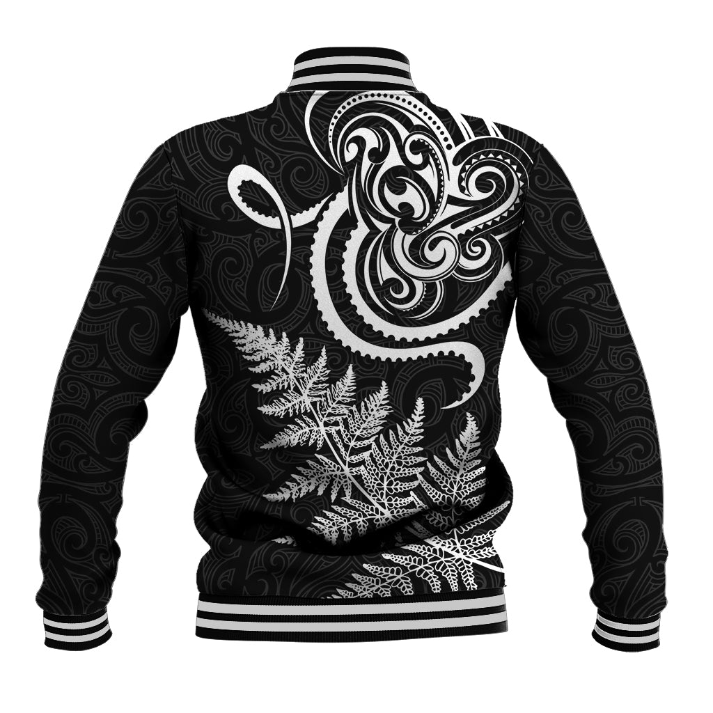 New Zealand Octopus Tattoo and Fern Baseball Jacket Maori Pattern