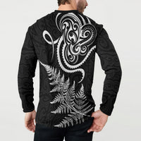 New Zealand Octopus Tattoo and Fern Button Sweatshirt Maori Pattern