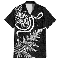 New Zealand Octopus Tattoo and Fern Family Matching Tank Maxi Dress and Hawaiian Shirt Maori Pattern LT03 Dad's Shirt - Short Sleeve Black - Polynesian Pride