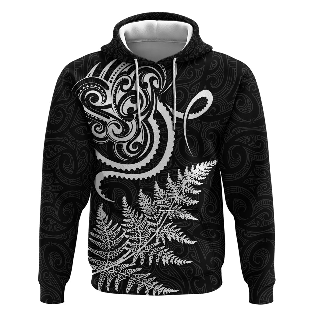 New Zealand Octopus Tattoo and Fern Hoodie Maori Pattern