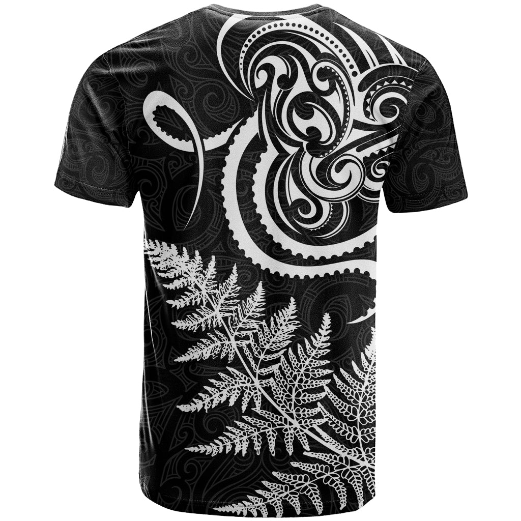 New Zealand Octopus Tattoo and Fern T Shirt Maori Pattern