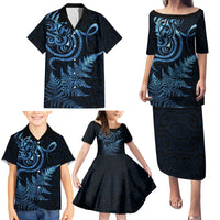 New Zealand Octopus Tattoo and Fern Family Matching Puletasi and Hawaiian Shirt Maori Pattern Matariki Style LT03 - Polynesian Pride