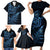 New Zealand Octopus Tattoo and Fern Family Matching Short Sleeve Bodycon Dress and Hawaiian Shirt Maori Pattern Matariki Style