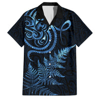 New Zealand Octopus Tattoo and Fern Hawaiian Shirt Maori Pattern Matariki Style LT03 Blue - Polynesian Pride