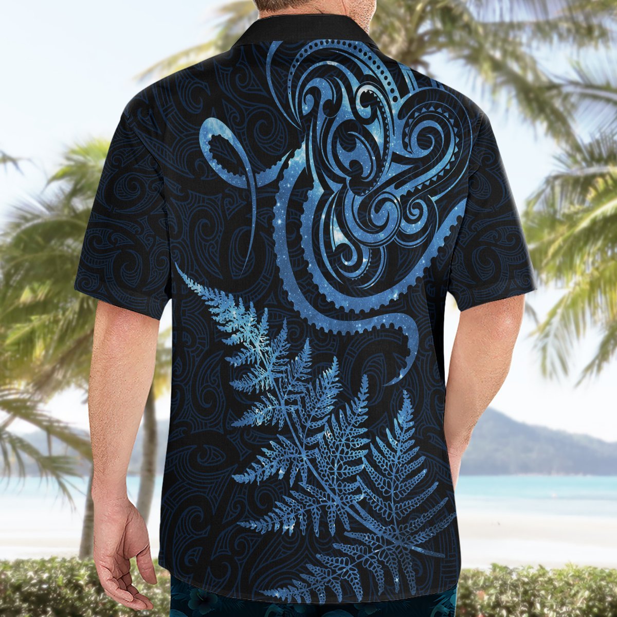 New Zealand Octopus Tattoo and Fern Hawaiian Shirt Maori Pattern Matariki Style LT03 - Polynesian Pride