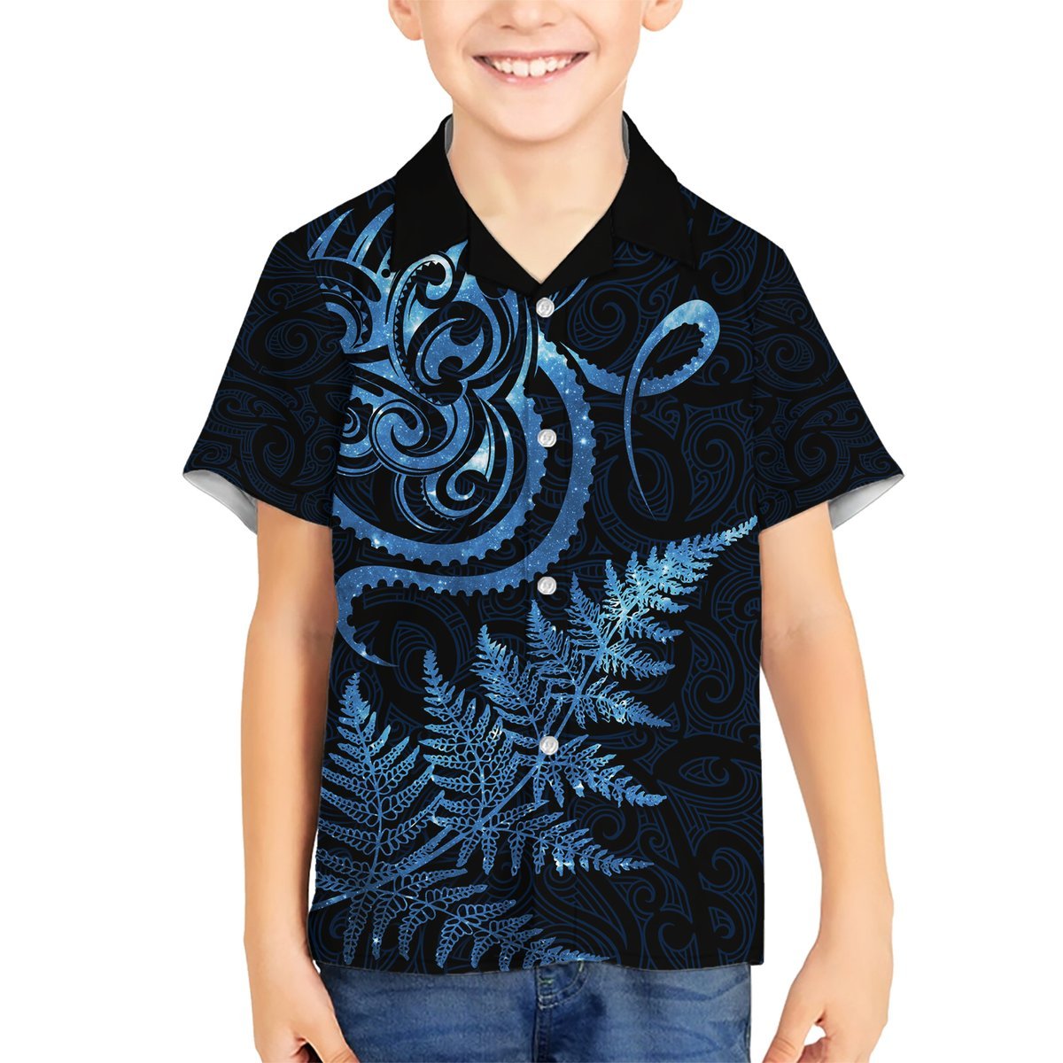 New Zealand Octopus Tattoo and Fern Hawaiian Shirt Maori Pattern Matariki Style LT03 - Polynesian Pride