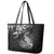 New Zealand Crocodile Tattoo and Fern Leather Tote Bag Maori Pattern