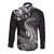 New Zealand Crocodile Tattoo and Fern Long Sleeve Button Shirt Maori Pattern