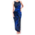 New Zealand Crocodile Tattoo and Fern Family Matching Tank Maxi Dress and Hawaiian Shirt Maori Pattern Blue Color
