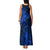 New Zealand Crocodile Tattoo and Fern Family Matching Tank Maxi Dress and Hawaiian Shirt Maori Pattern Blue Color