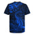 New Zealand Crocodile Tattoo and Fern Rugby Jersey Maori Pattern Blue Color